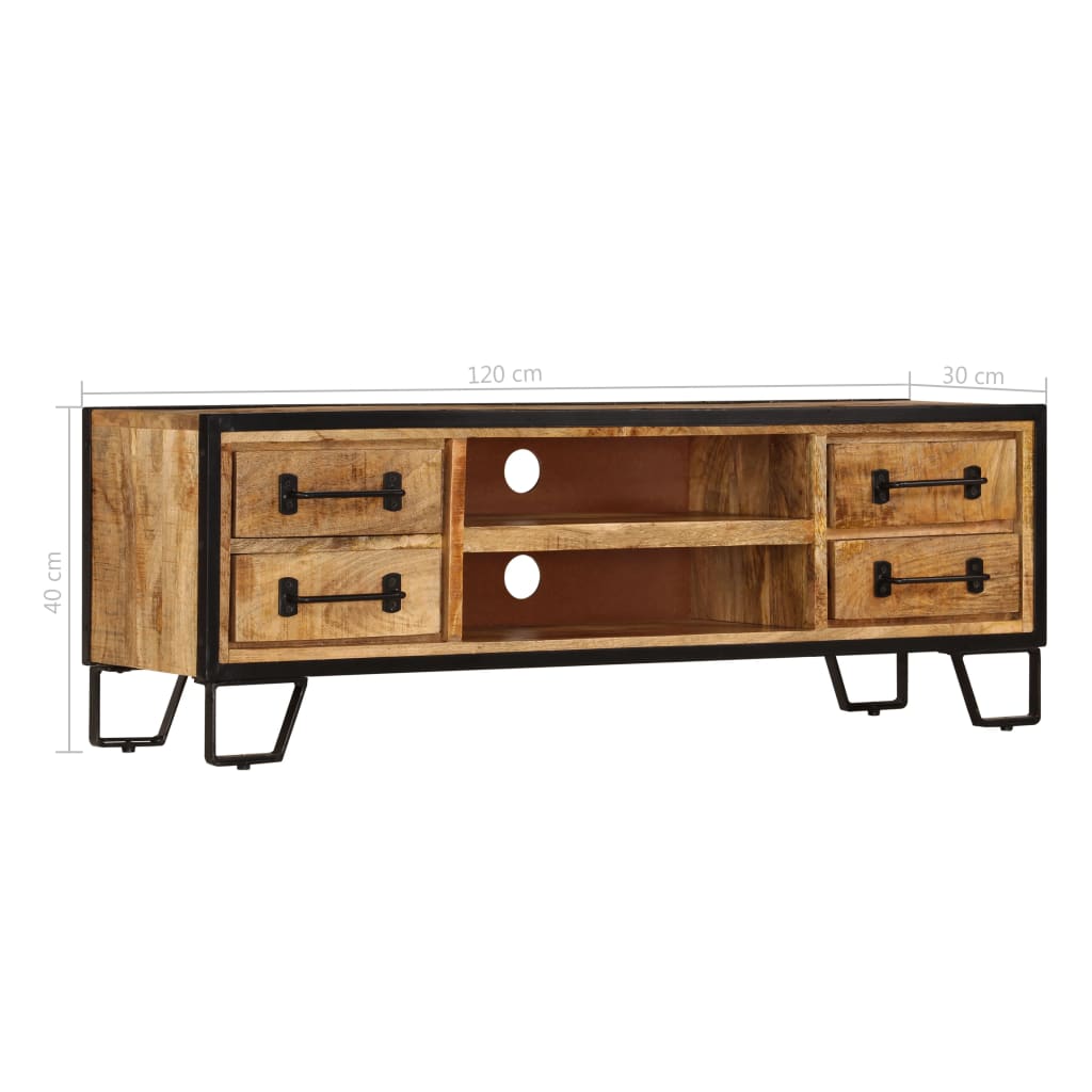 vidaXL TV Cabinet with Drawers 120x30x40 cm Solid Mango Wood