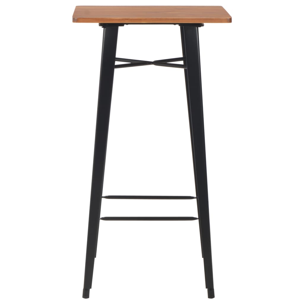 vidaXL Bar Table Black 60x60x108 cm Solid Pine Wood Steel