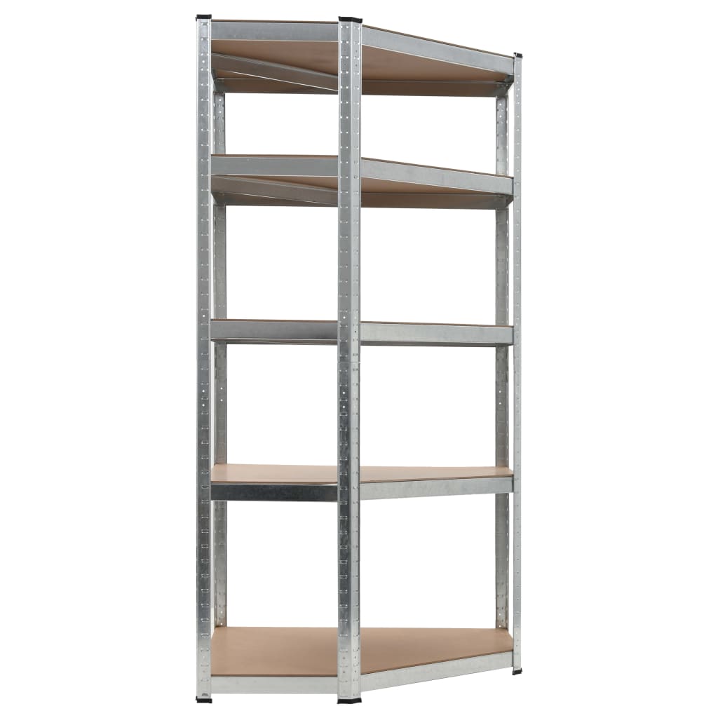 vidaXL Storage Shelf Silver 90x90x180 cm Steel and MDF