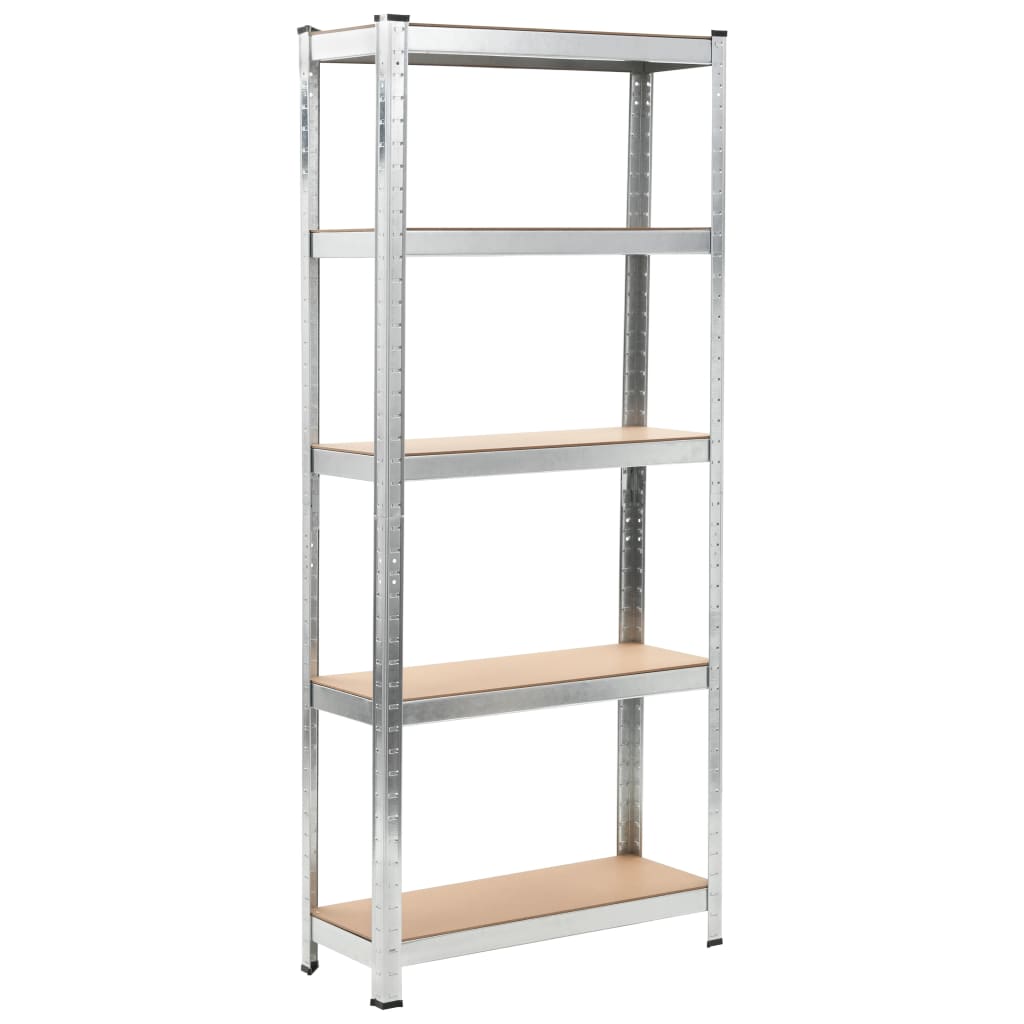 vidaXL Storage Shelves 3 pcs Silver 75x30x172 cm Steel and MDF