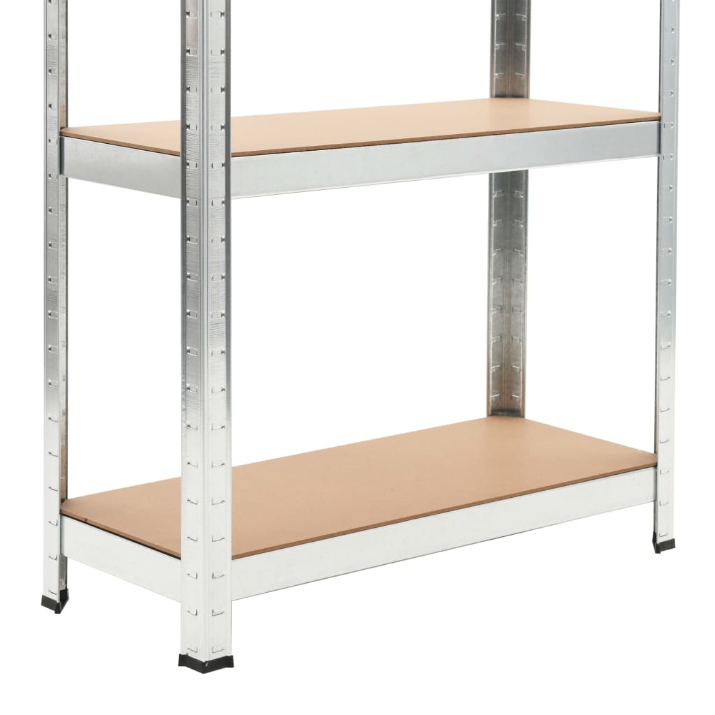 vidaXL Storage Shelves 3 pcs Silver 75x30x172 cm Steel and MDF