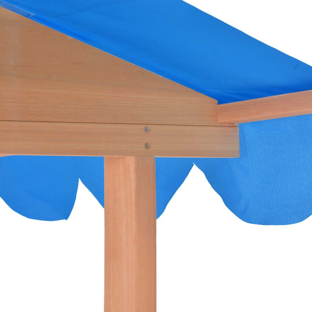91795 vidaXL Kids Playhouse with Sandbox Fir Wood Blue UV50
