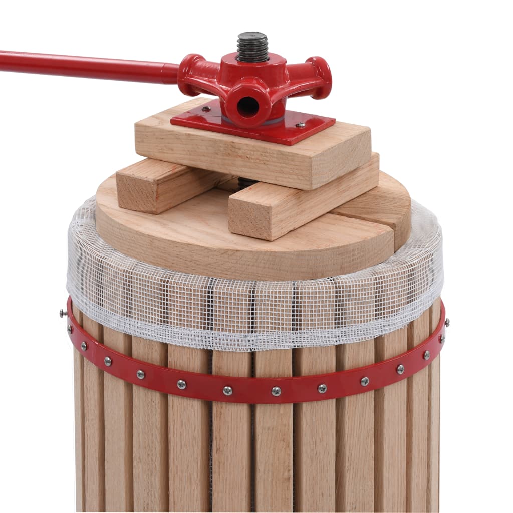 vidaXL Fruit and Wine Press with Cloth Bag 24 L Oak Wood