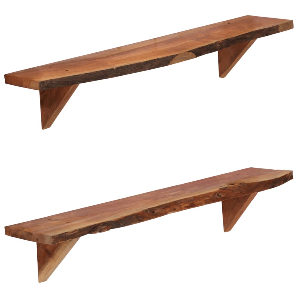 vidaXL Wall Shelves 2 pcs 90x20x18 cm Solid Acacia Wood