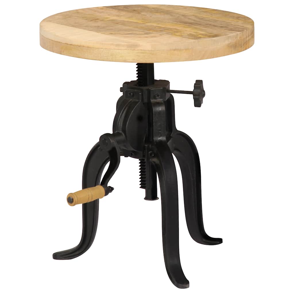247587 vidaXL Side Table 45x (45-62) cm Solid Mango Wood and Cast Iron