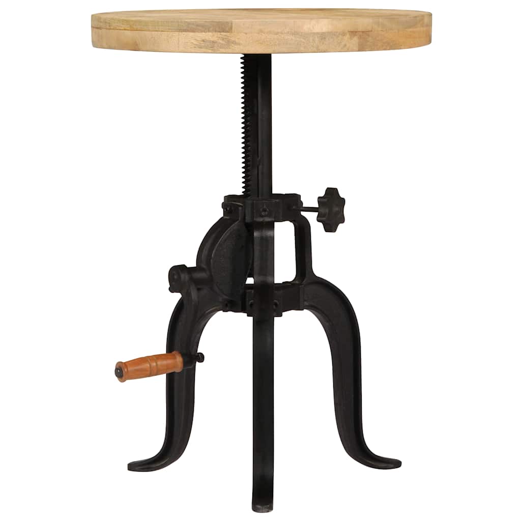 247587 vidaXL Side Table 45x (45-62) cm Solid Mango Wood and Cast Iron