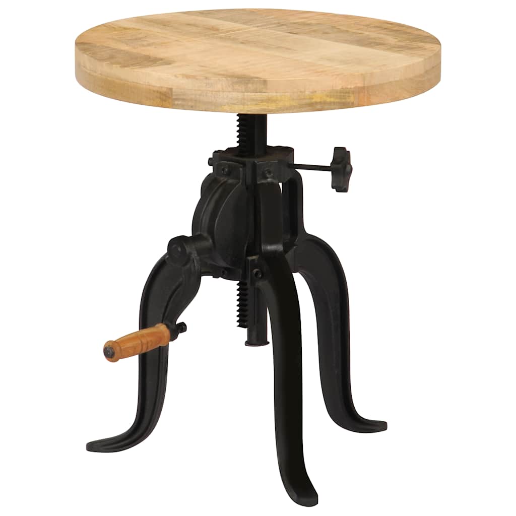 247587 vidaXL Side Table 45x (45-62) cm Solid Mango Wood and Cast Iron