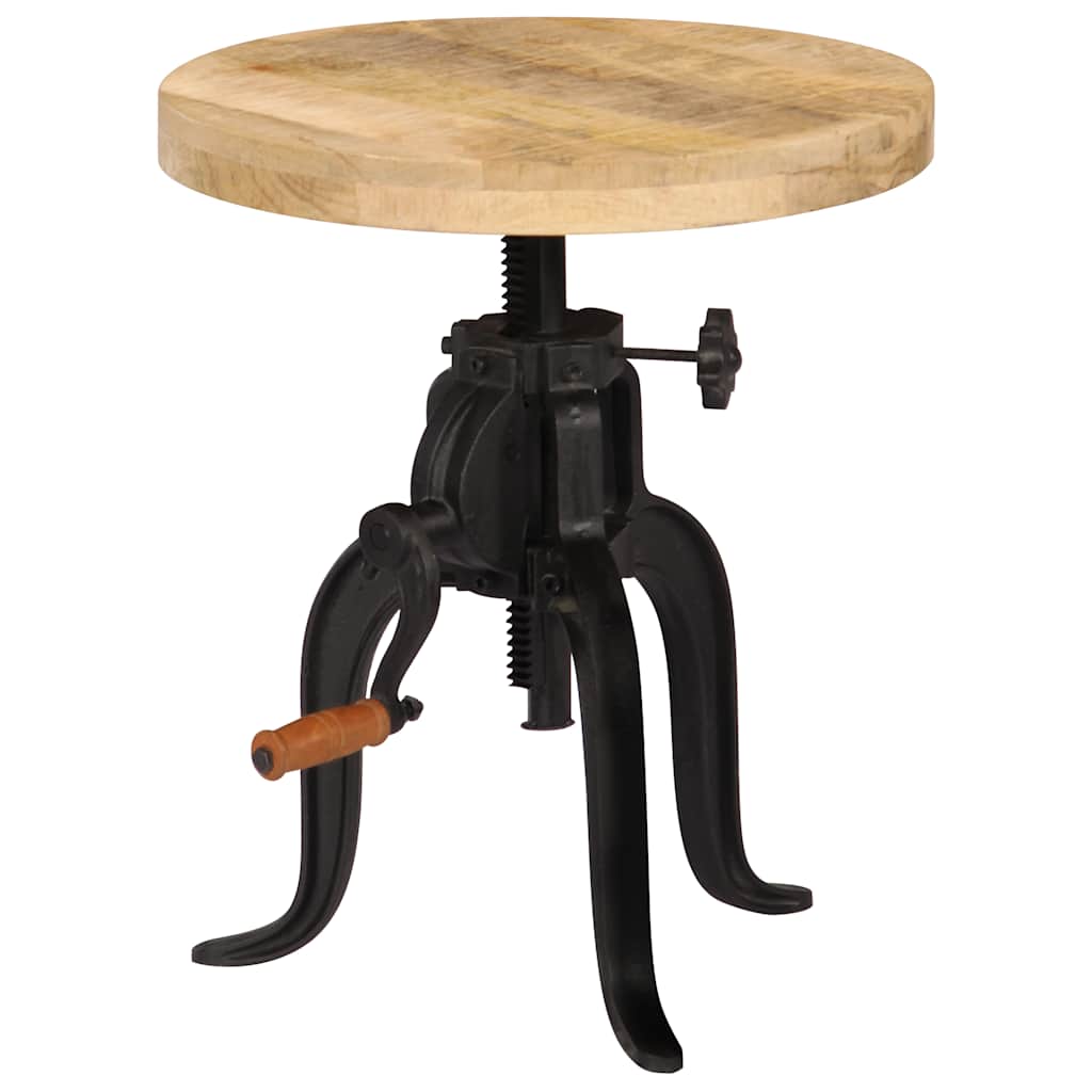 247587 vidaXL Side Table 45x (45-62) cm Solid Mango Wood and Cast Iron