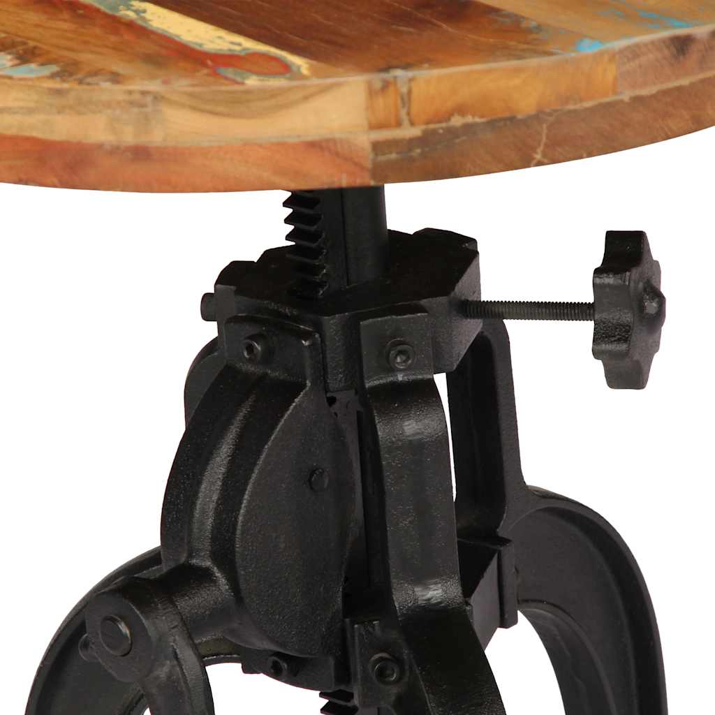 247588 vidaXL Side Table 45x (45-62) cm Solid Reclaimed Wood and Cast Iron