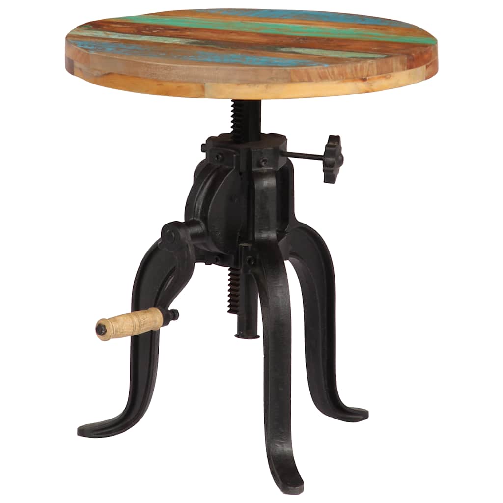 247588 vidaXL Side Table 45x (45-62) cm Solid Reclaimed Wood and Cast Iron