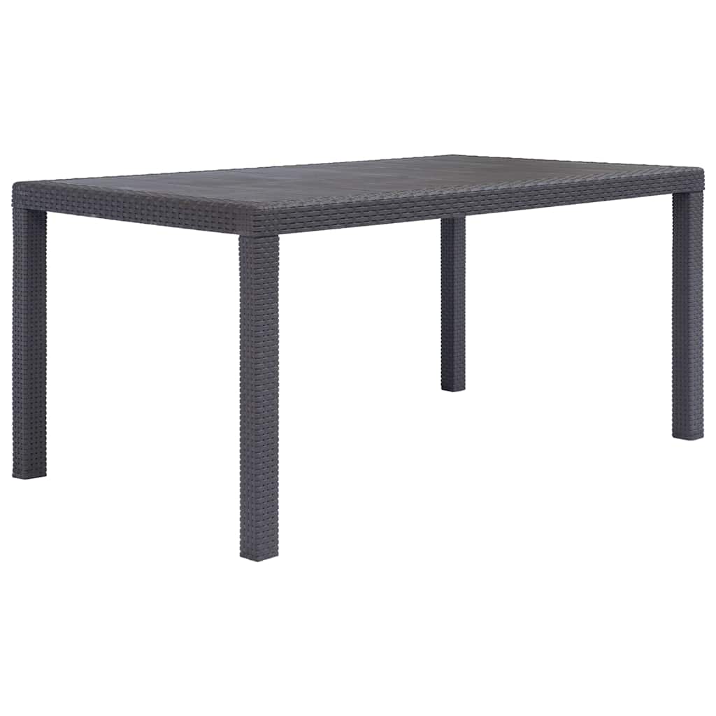45606 vidaXL Garden Table Brown 150x90x72 cm Plastic Rattan Look