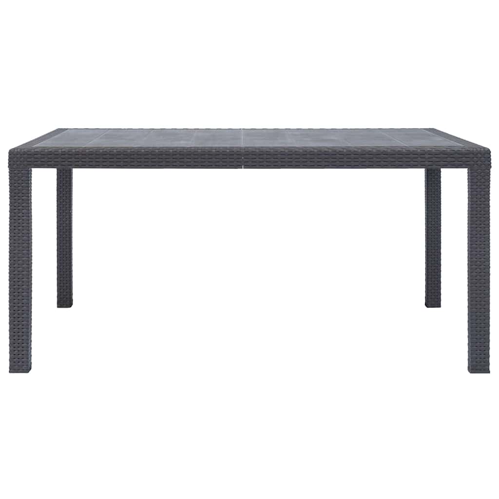 45606 vidaXL Garden Table Brown 150x90x72 cm Plastic Rattan Look