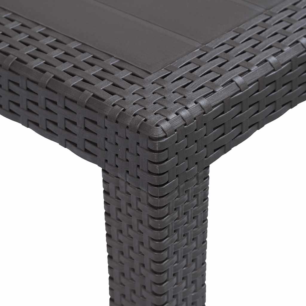45606 vidaXL Garden Table Brown 150x90x72 cm Plastic Rattan Look