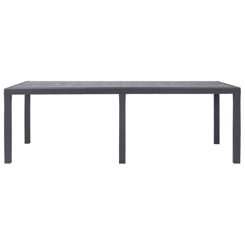 45609 vidaXL Garden Table Brown 220x90x72 cm Plastic Rattan Look