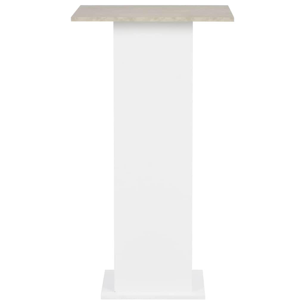 Bar Table White and Concrete 60x60x110 cm