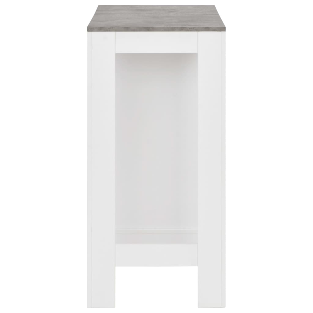 vidaXL Bar Table with Shelf White 110x50x103 cm