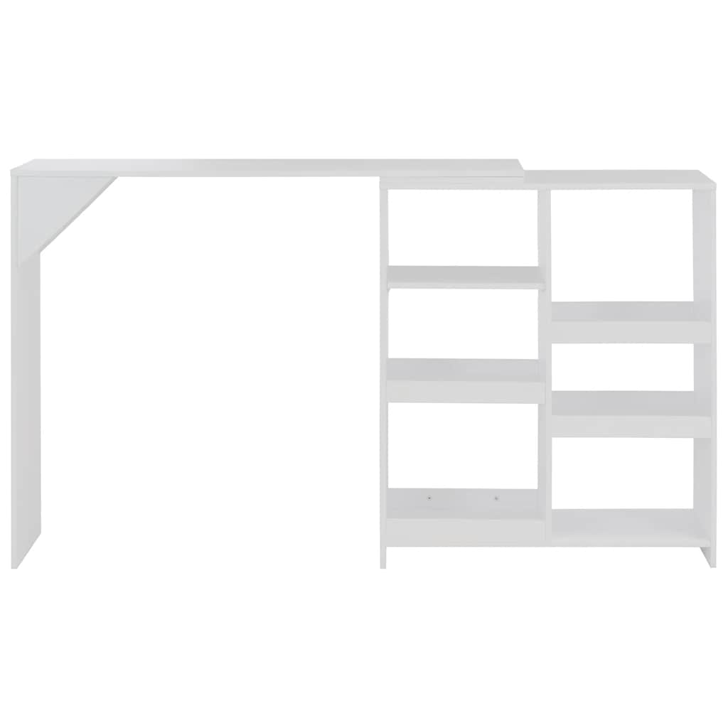 Bar Table with Moveable Shelf White 138x39x110 cm