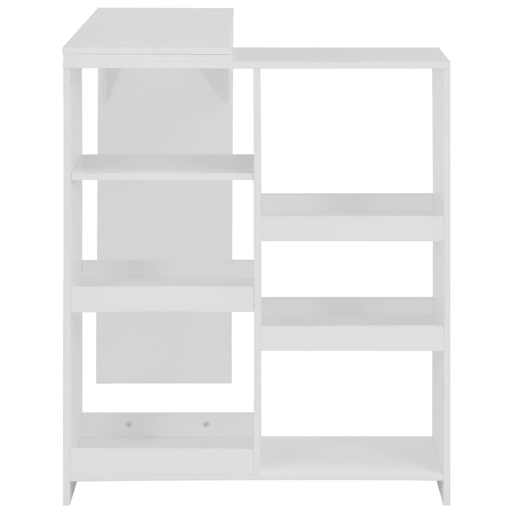 Bar Table with Moveable Shelf White 138x39x110 cm