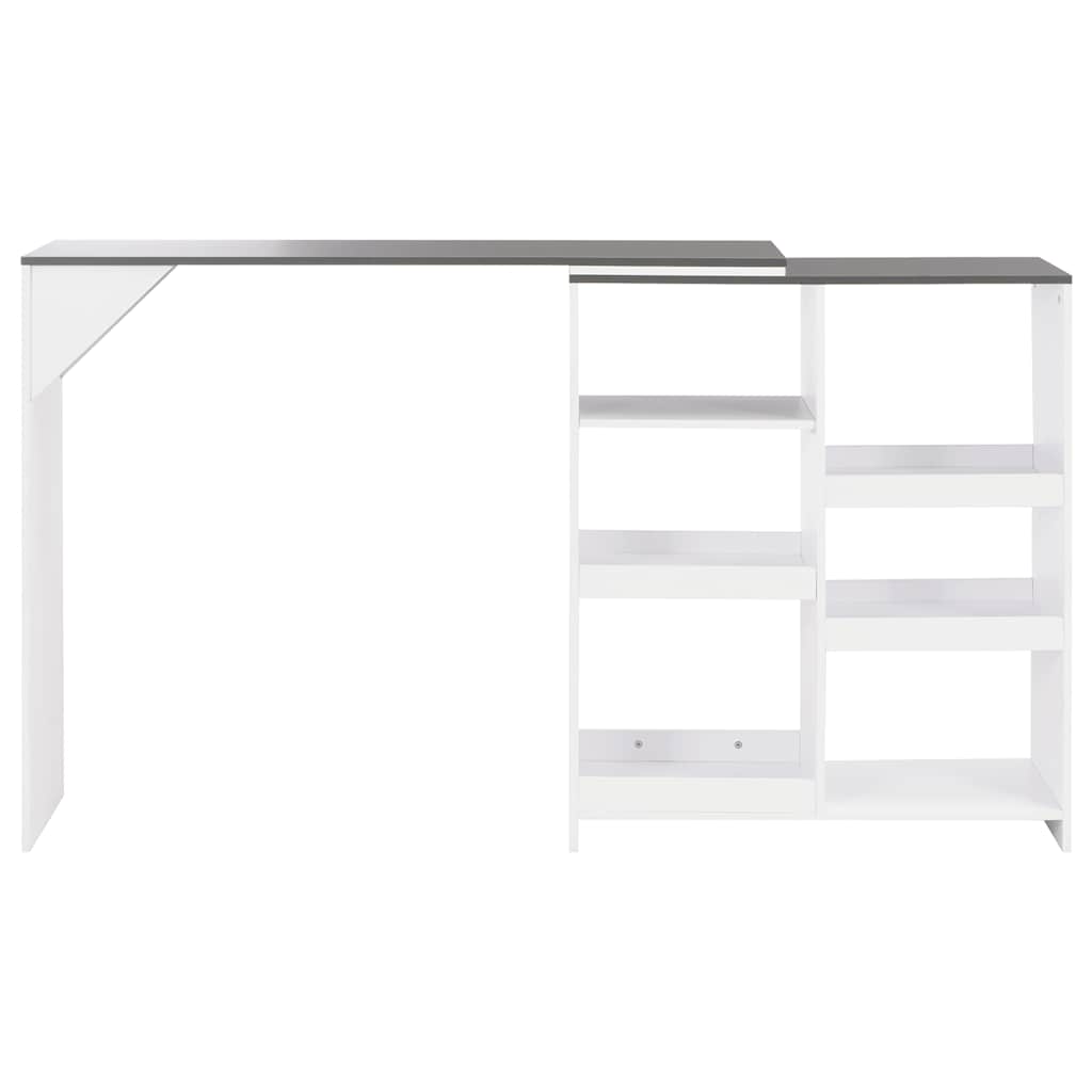 Bar Table with Moveable Shelf White 138x39x110 cm