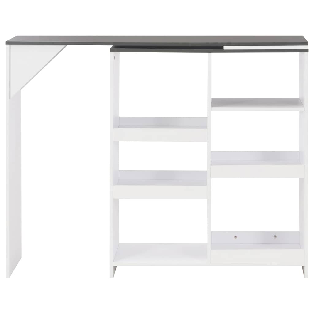Bar Table with Moveable Shelf White 138x39x110 cm