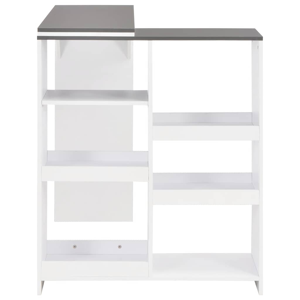Bar Table with Moveable Shelf White 138x39x110 cm