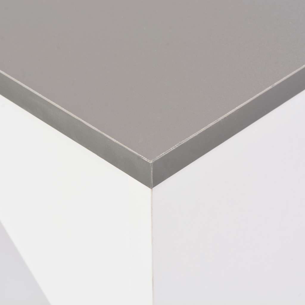 Bar Table with Moveable Shelf White 138x39x110 cm
