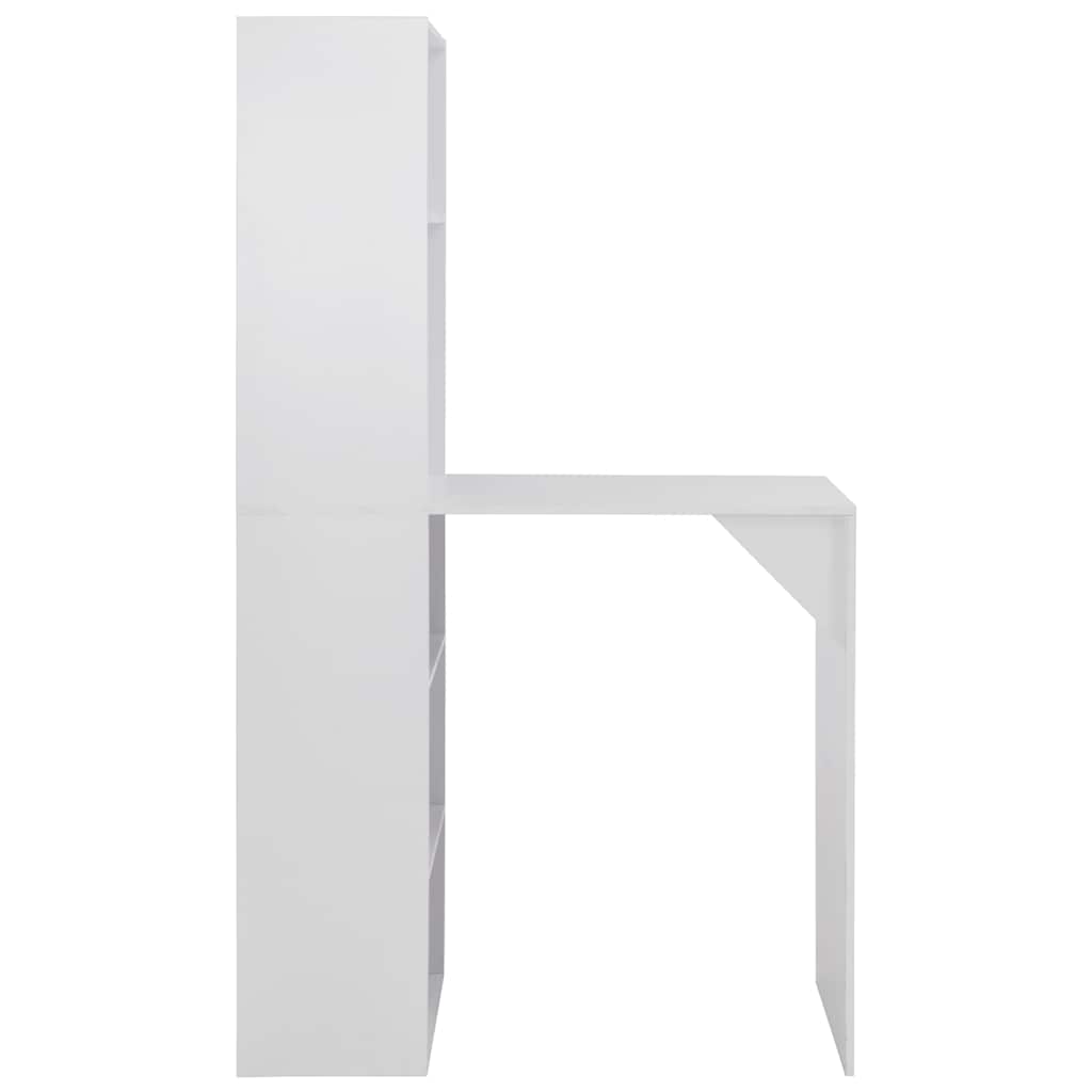 280227 vidaXL Bar Table with Cabinet White 115x59x200 cm