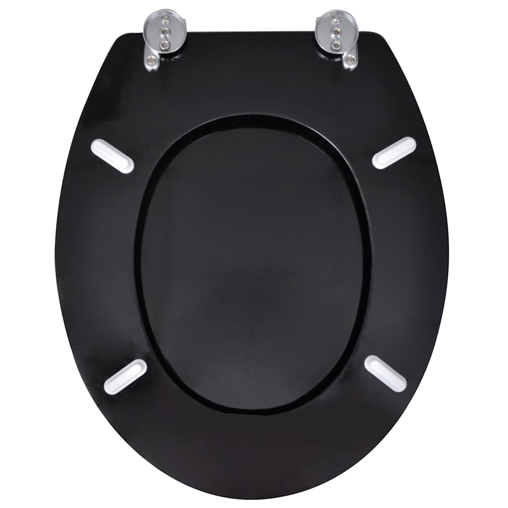 Toilet Seats with Lids 2 pcs MDF Black