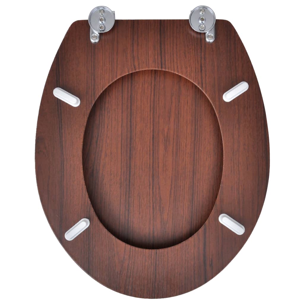 vidaXL Toilet Seats with Lids 2 pcs MDF Brown