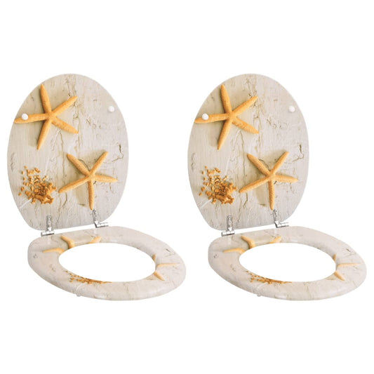 vidaXL Toilet Seats with Lids 2 pcs MDF Sea Star