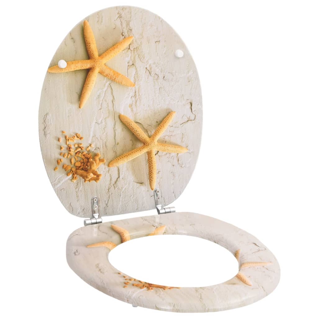 vidaXL Toilet Seats with Lids 2 pcs MDF Sea Star