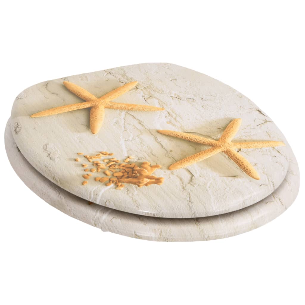 vidaXL Toilet Seats with Lids 2 pcs MDF Sea Star