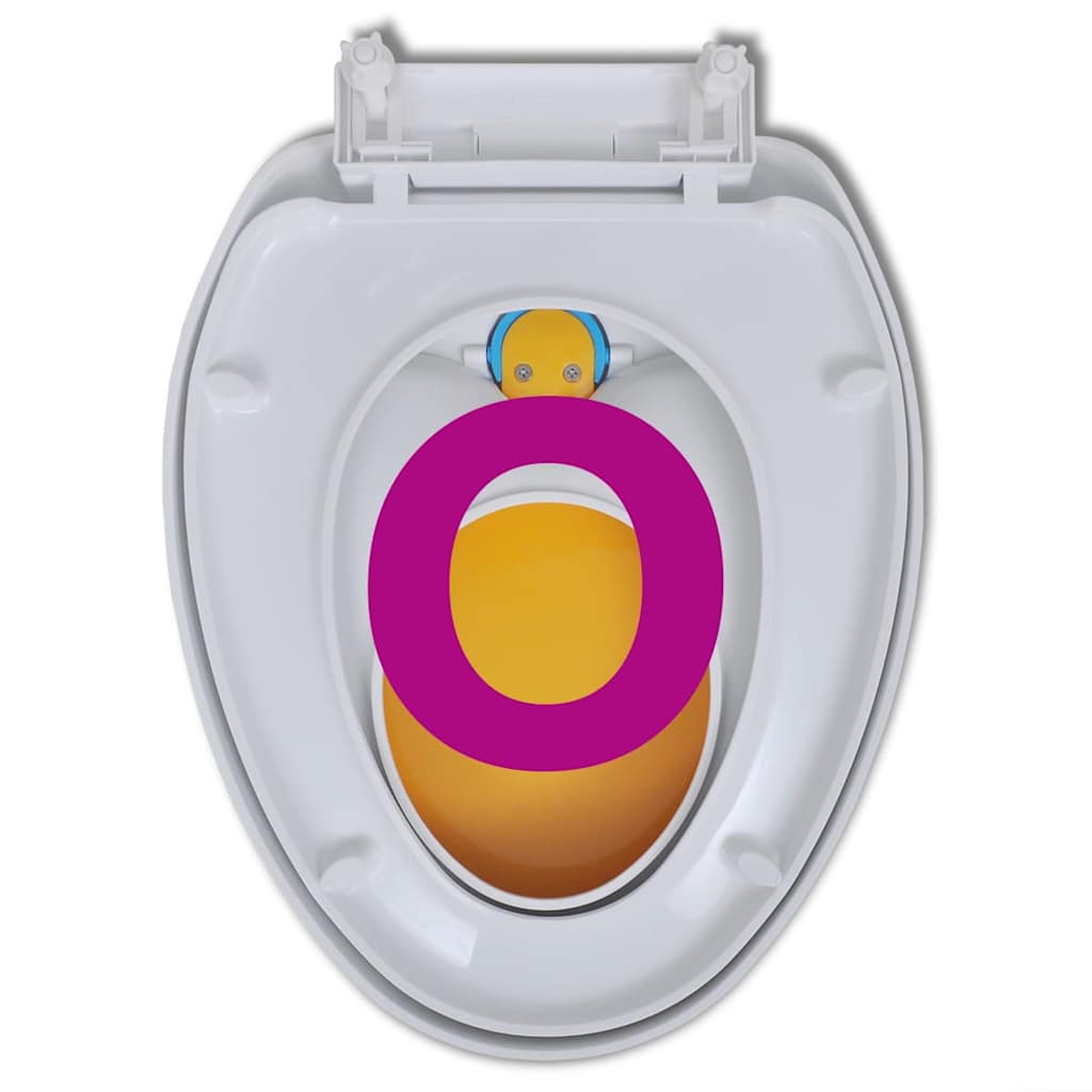 Toilet Seats with Soft Close Lids 2 pcs Plastic White and Yellow