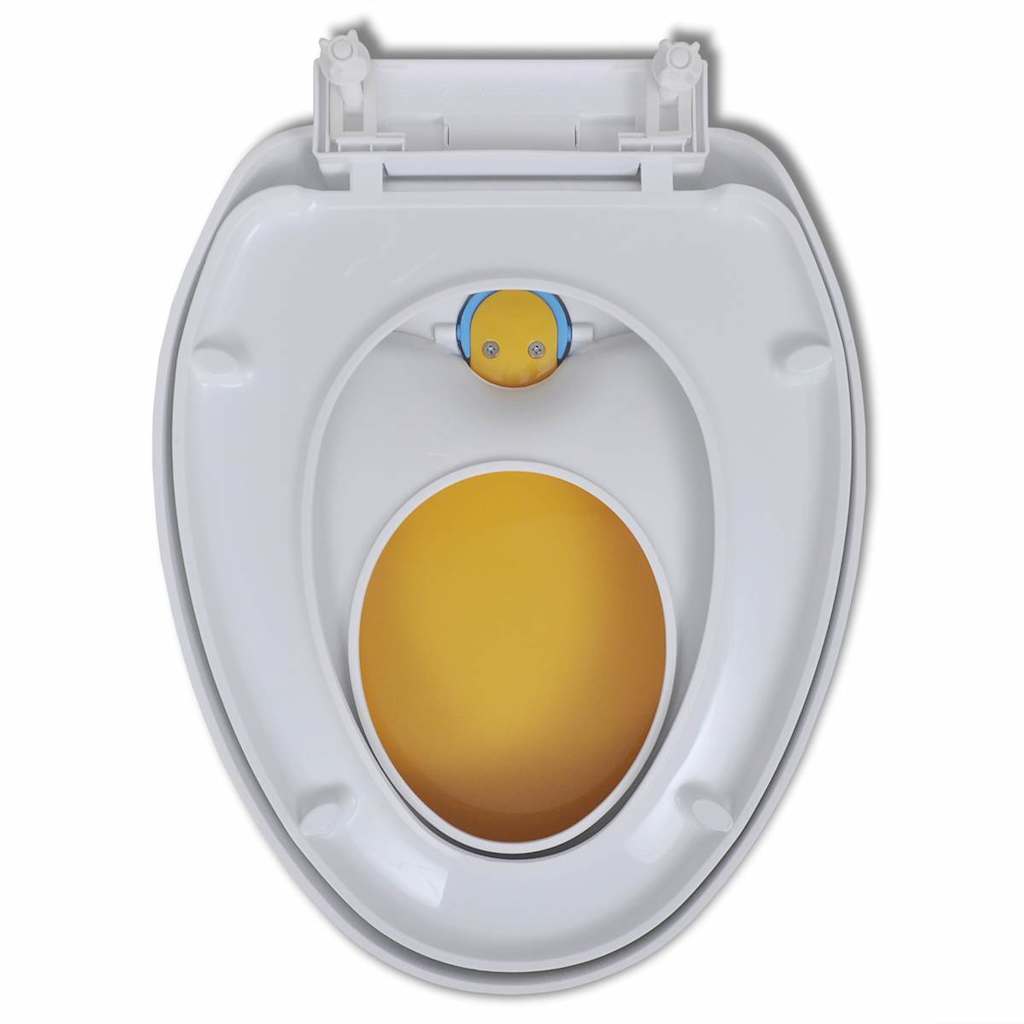 Toilet Seats with Soft Close Lids 2 pcs Plastic White and Yellow