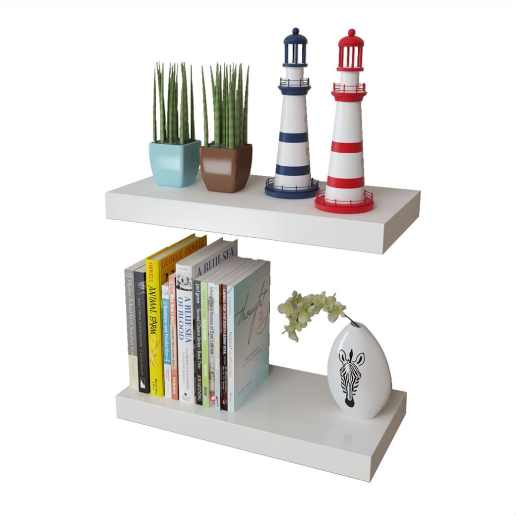 vidaXL Wall Shelves 4 pcs White 40 cm