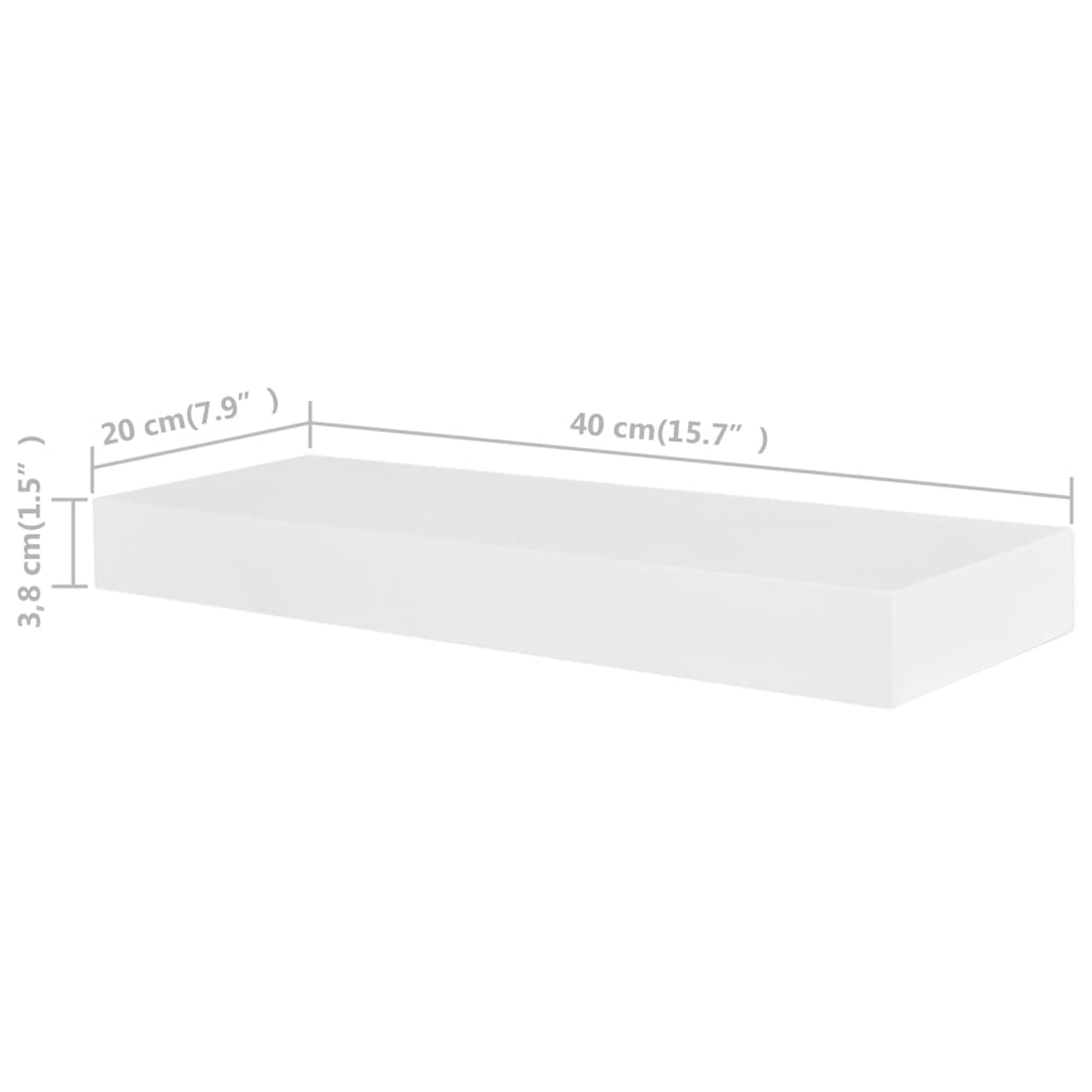 vidaXL Wall Shelves 4 pcs White 40 cm