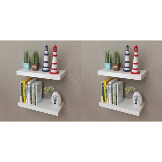 vidaXL Wall Shelves 4 pcs White 40 cm