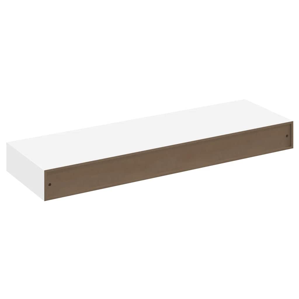 Floating Wall Shelves with Drawers 2 pcs White 80 cm