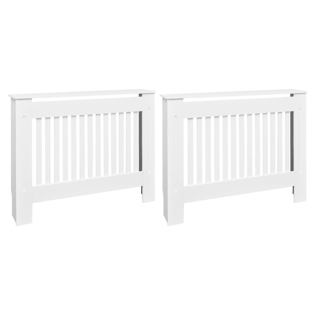 Radiator Covers 2 pcs White 112 cm Engineered Wood