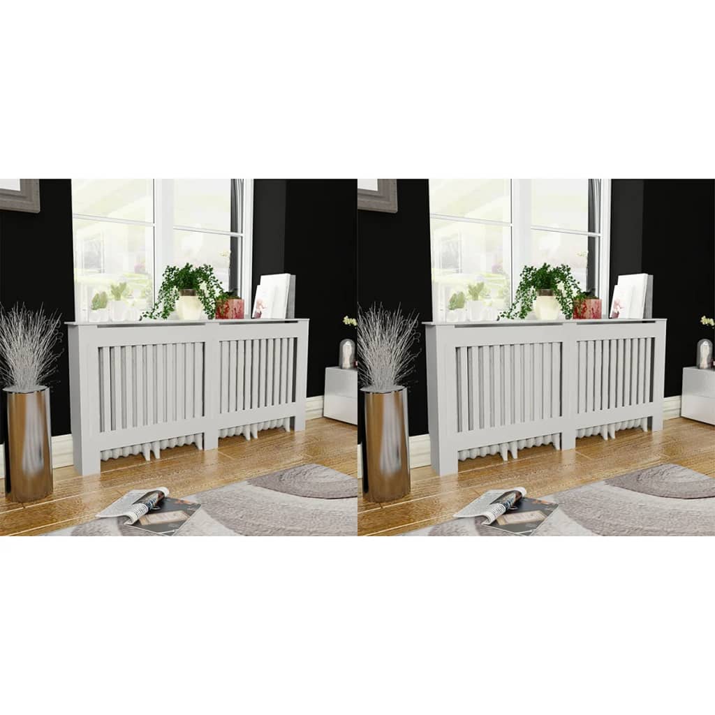 Radiator Covers 2 pcs White 172 cm Engineered Wood