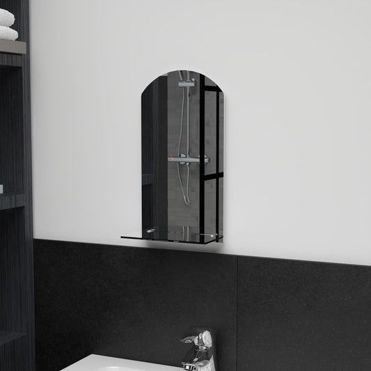 vidaXL Wall Mirror with Shelf 20x40 cm Tempered Glass