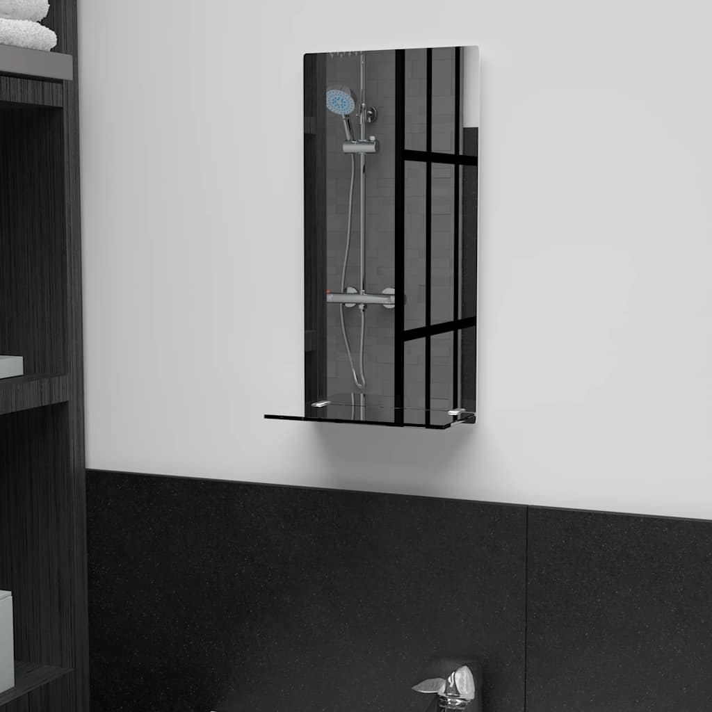 Wall Mirror with Shelf 20x40 cm Tempered Glass