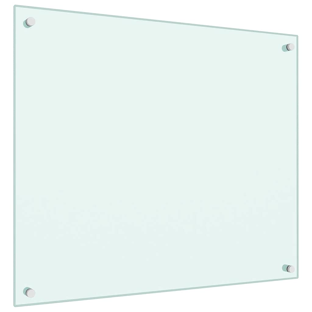 vidaXL Kitchen Backsplash White 70 x 60 cm Tempered Glass