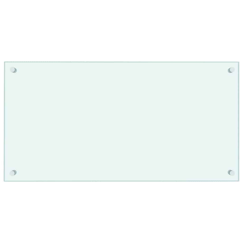 vidaXL Kitchen Backsplash White 80 x 40 cm Tempered Glass