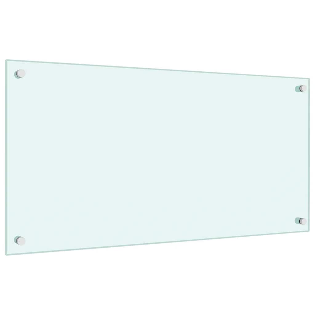 vidaXL Kitchen Backsplash White 80 x 40 cm Tempered Glass