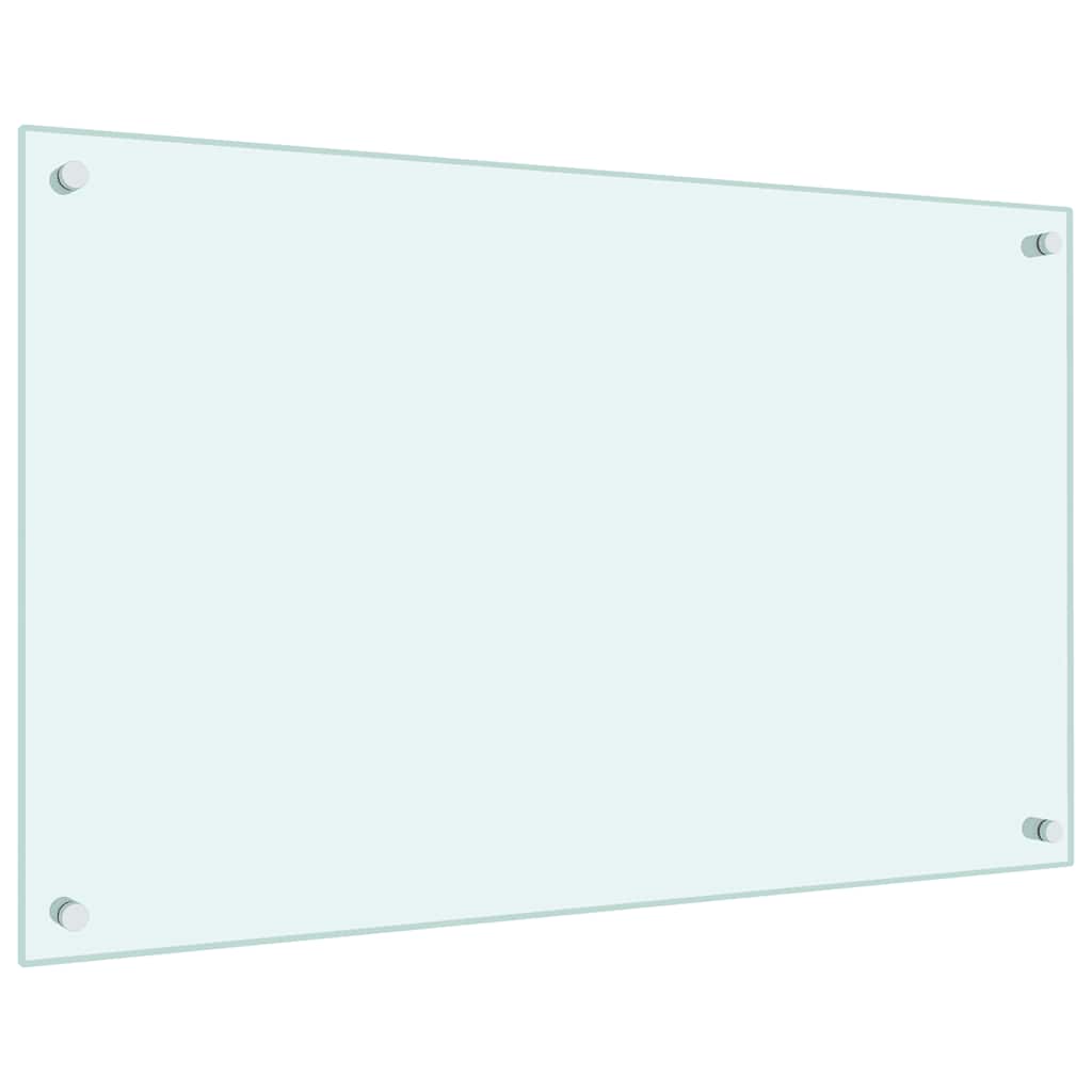 vidaXL Kitchen Backsplash White 80 x 50 cm Tempered Glass