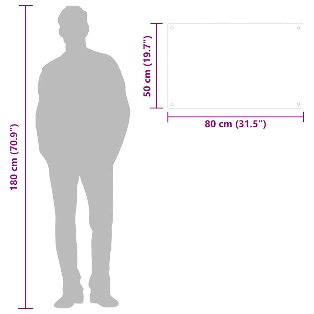 vidaXL Kitchen Backsplash White 80 x 50 cm Tempered Glass