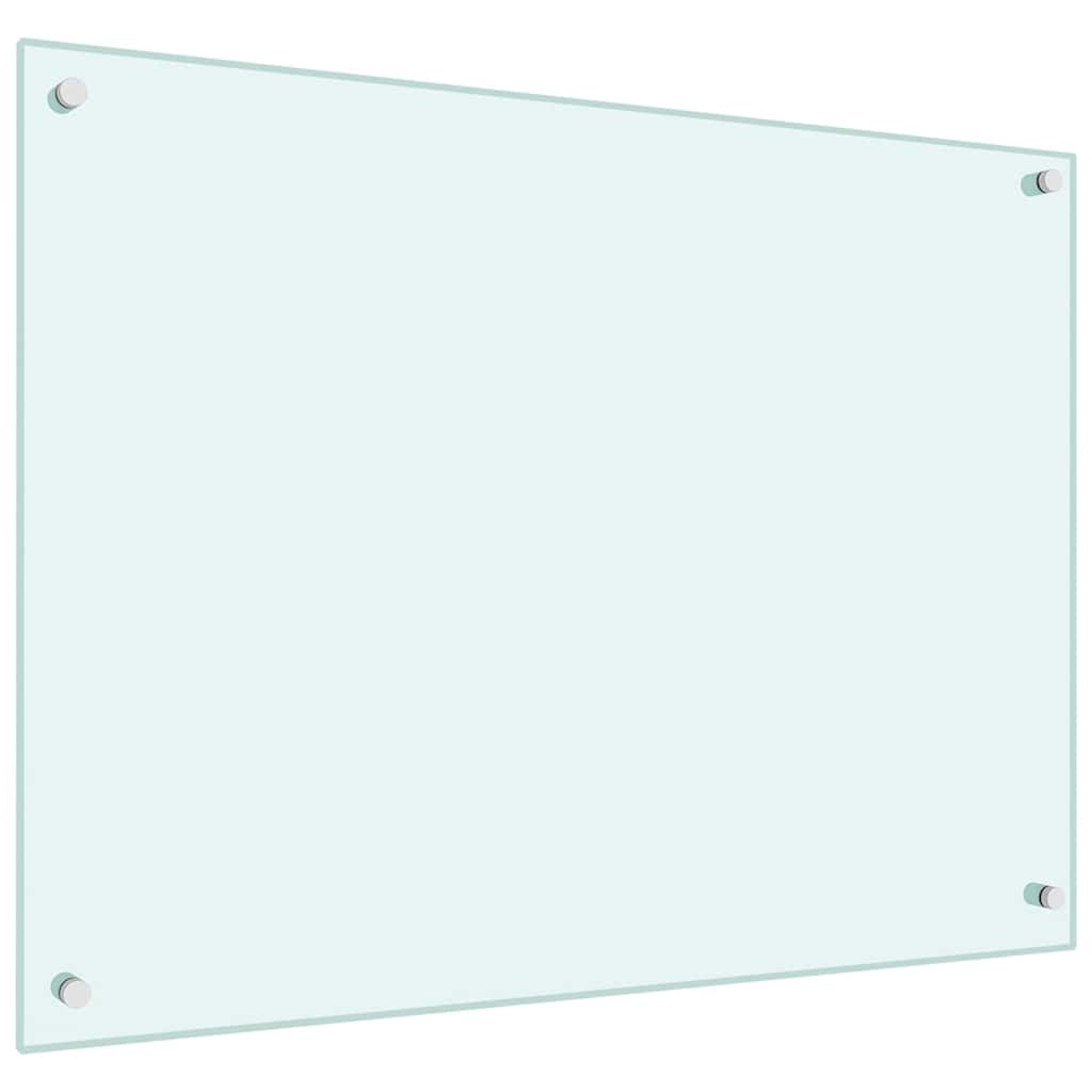 vidaXL Kitchen Backsplash White 80 x 60 cm Tempered Glass