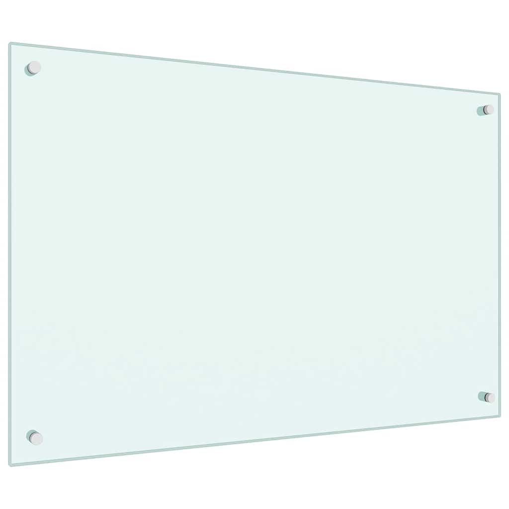 vidaXL Kitchen Backsplash White 90 x 60 cm Tempered Glass