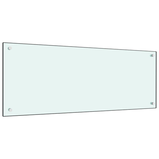 vidaXL Kitchen Backsplash White 100 x 40 cm Tempered Glass